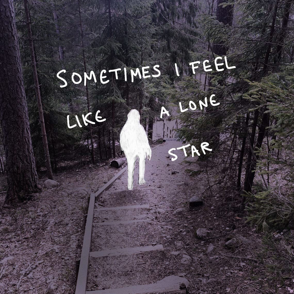 Text on the picture: Sometimes I feel like a lone star.