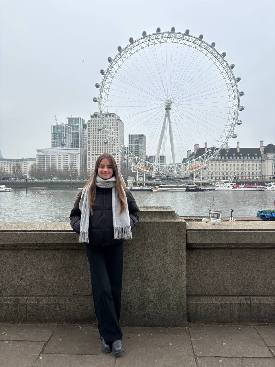 Give yourself a chance 23 london Anastasiia in front of the London Eye