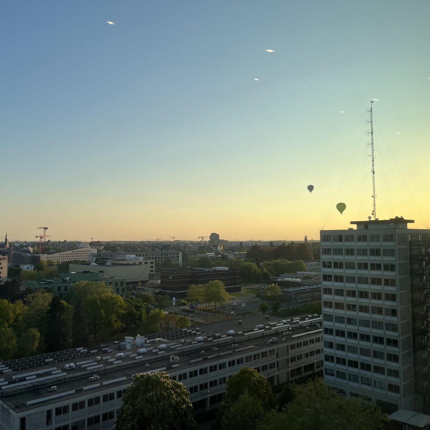 The Girl I Met In Belgium 3 IMG 3780 Skyline Hasselt with hot air balloons
